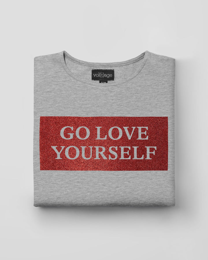 GO LOVE YOURSELF fitted smart-shirt