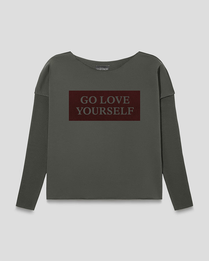 GO LOVE YOURSELF relaxed smart-shirt