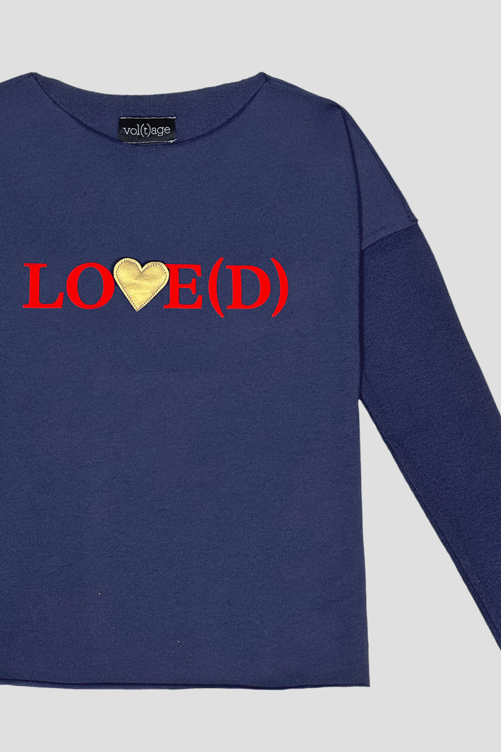 LOVE(D) (navy) relaxed smart-shirt