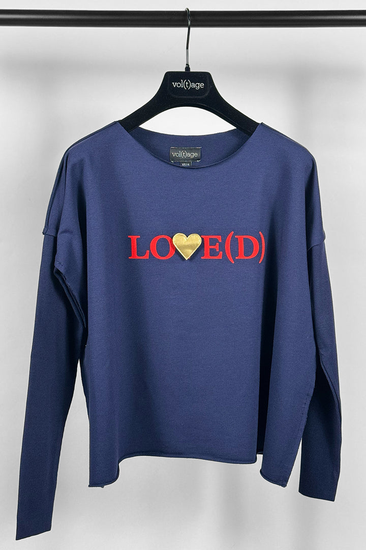 LOVE(D) (navy) relaxed smart-shirt