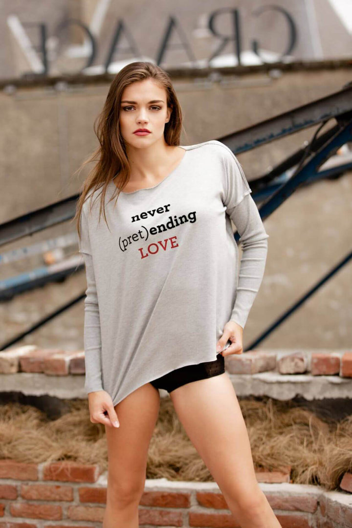 never (pret)ending LOVE relaxed smart-shirt